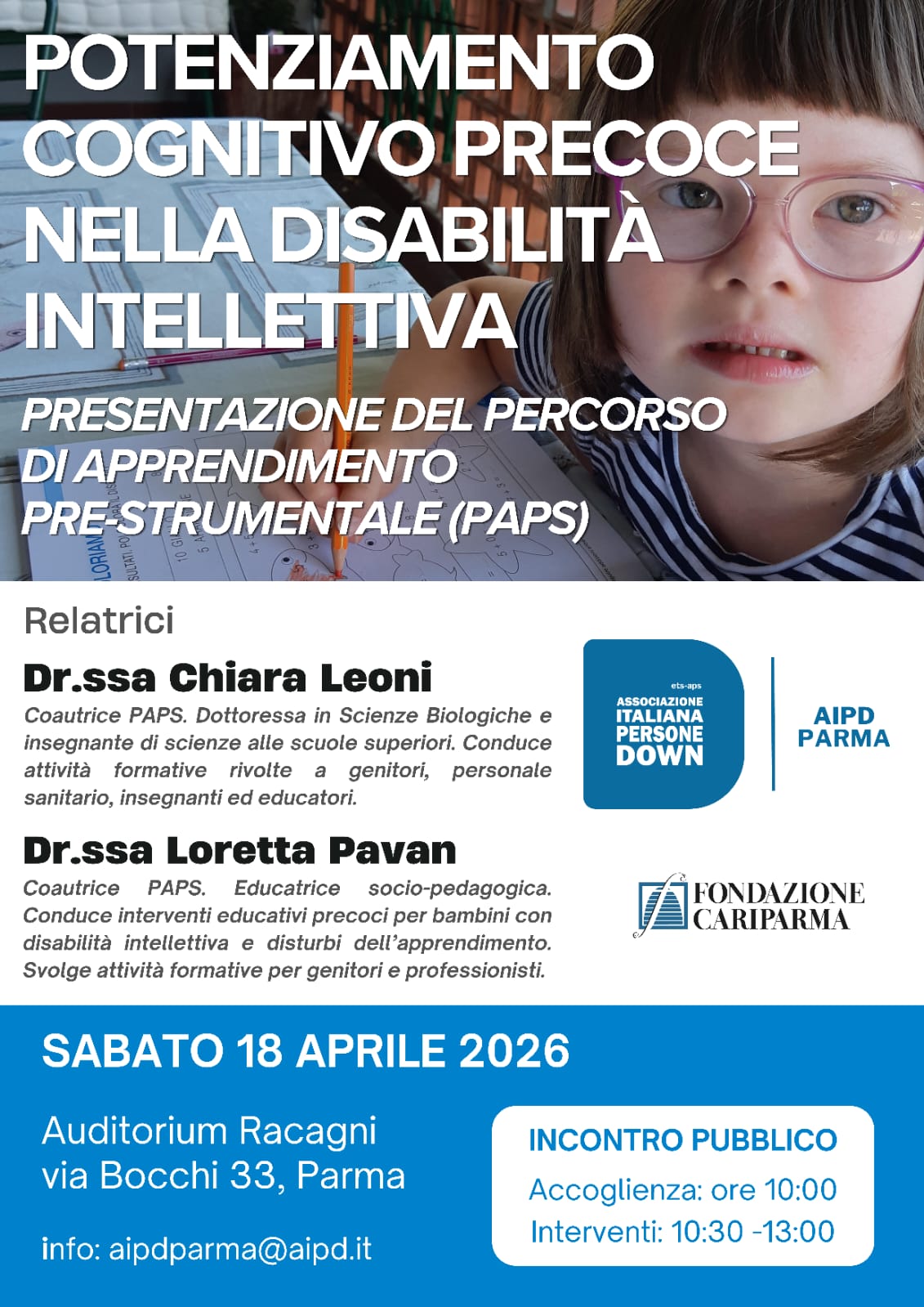 Potenziamento cognitivo precoce nella disabilità intellettiva.